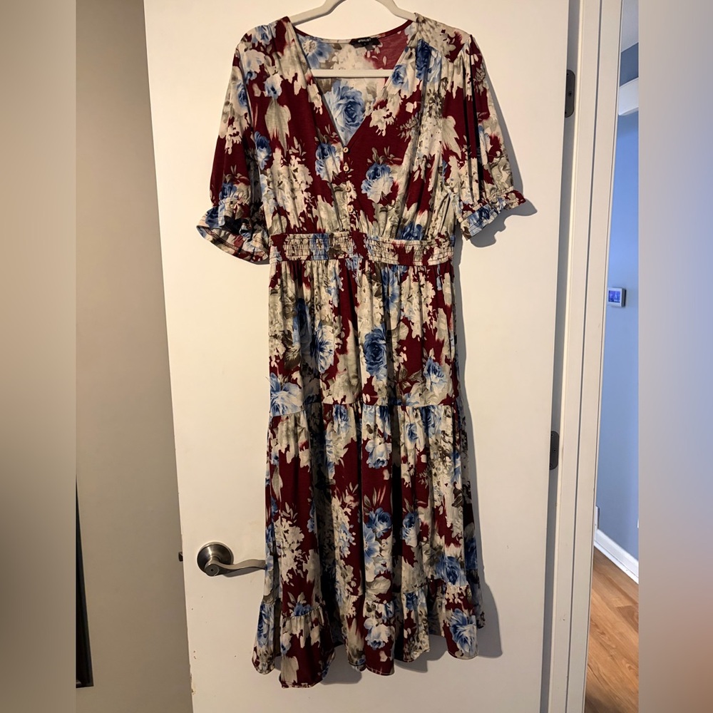 Wishlist Red and Blue Floral Dress